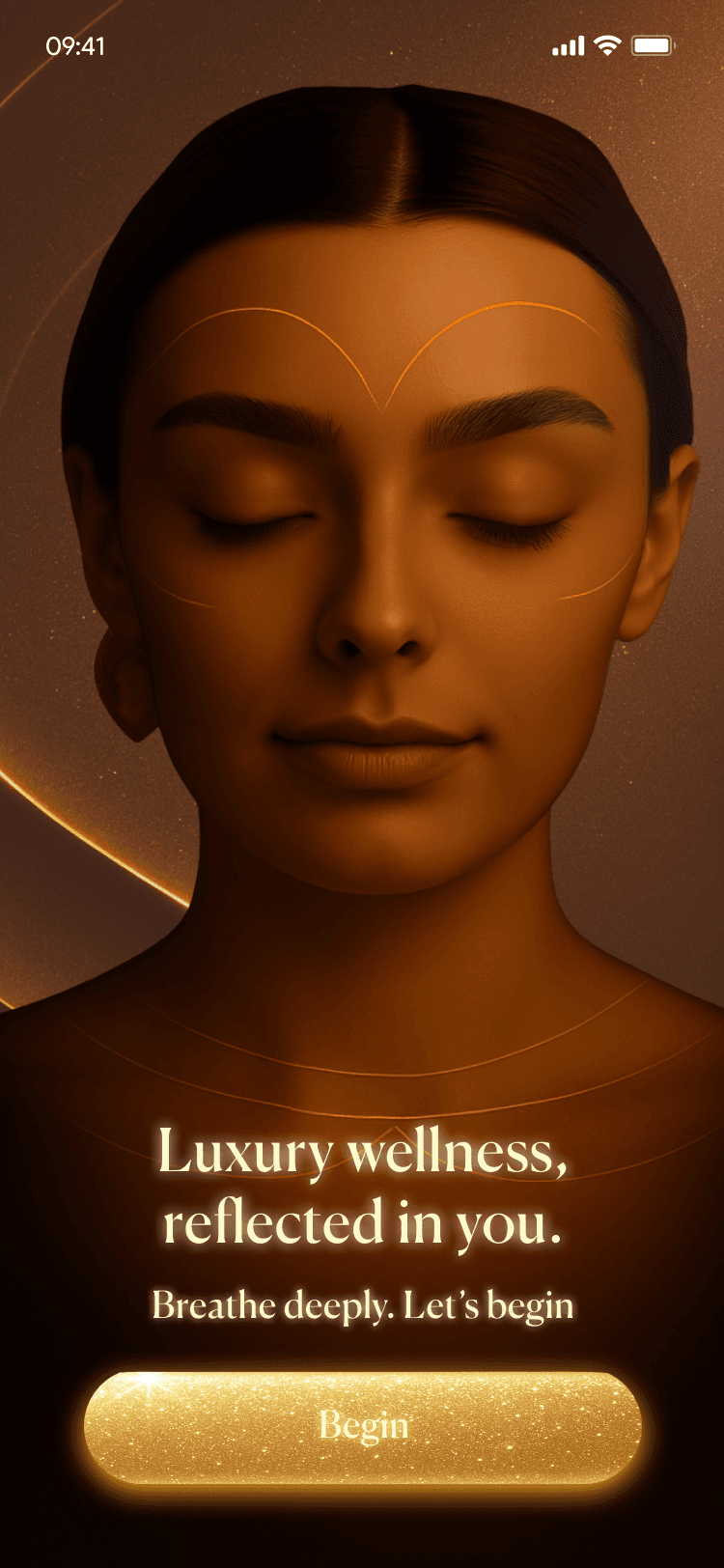 Healux scan screen: Luxury wellness, reflected in you